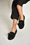 Y996271002 Black Suede Tassel Detailed Women's Ballerinas