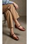 Women's Brown Satin Stylish Buckle Ballerinas 1cm Byndstnb01 - 2