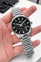 Steel Cord with Italian Bracelet Set Men's Wrist Watch with Inner Functions Active Calendar - 3