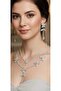 Women's Necklace Silver Color Model Daisy Waterway Zircon Stone Necklace Earring Set - 4