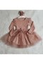 Girl's Dusty Rose Tulle Cotton Long Sleeve Special Occasion Birthday Evening Dress Gift Casual Princess Dress - 2