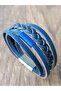 Women's 4-Piece Navy Blue Genuine Leather Bracelet - 2