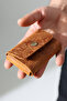 Genuine Leather Palm Card Holder, Real Leather Minimal Card Holder, Single Snap Wallet, Unisex Card Holder - 8