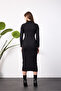 - Turtleneck Midi-Length Ribbed Knit Pencil Dress - 4
