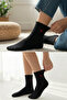 Cotton Women's Elasticless Black Ruffled Seamless Socks 3-Piece / Non-Marking / Non-Tightening Socks - 4