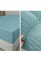 Ranforce 100% Cotton Solid Color Double Duvet Cover Set with Elastic Sheet and 4 Pillows - 3