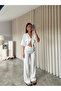 Top Tie-Waist Trouser Set - Ecru