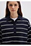 Striped Navy Blue Polo T-Shirt Boxy Fit 1612813-87988 - 5