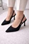 Oria Black Stone Evening Dress Heels Stiletto 7.5 cm