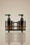 Amber Color 2-Piece Glass Soap Dish Set – with Black Metal Stand | Hand and Dish Soap Set | 250 ml - 3