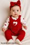 Heart Patterned 2-Piece Baby Girl Set (without bandana) - 5