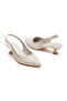 Women's Pearled Short Heeled Evening Dress Wedding Shoes - 3