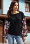 Women's Anthracite Colorful Sleeve Casual Blouse Arm-20K001085
