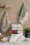 Nurpak Tuana 6-Piece Hand Towel Set |   50X90 cm |   100% Natural Cotton |   Linen Textured, Embroidered, Dowry Gift - 2