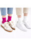 2-Piece Derby Ribbed Pink and White Women's Bamboo Socks