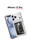 iPhone 17 Pro Compatible Card Holder Wallet Transparent Edge Protection Corners Tank Phone Case