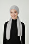Corded Fabric Combed Cotton Tie-Up Light Gray Ready-To-Wear Turban Hijab Bonnet Suitable for Medical Use - 2