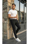 Men's Slim Fit Tongue Fabric Trousers - 7