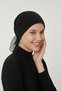 Luxury Nova Black Ready-To-Wear Turban Hijab with Chiffon Detail on the Back, Suitable for Medical Use - 3