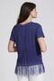 Oil Wash Blouse with Ruched Hem - navy - 3