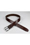 Men's Genuine Leather Belt Brown Sports Jeans Belt 4.5 cm Buffalo Leather Jeans Trouser Belt - 4