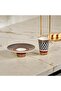 طقم فناجين قهوة تركية أسود وأبيض منقوش بإطار عنابي لشخصين 4 قطع - 7