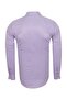 Men's Lilac Cotton Diagonal Fabric Bias Striped Slim and Regular Fit Long Sleeve Shirt - 2