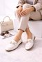 Women's Double Eye Buckle Detailed Ballerina Flats Lightweight Comfortable Sole Daily Shoes Ballerina Flats - 5