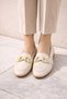 Women's Double Eye Buckle Detailed Ballerina Flats Lightweight Comfortable Sole Daily Shoes Ballerina Flats - 4
