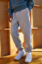Gray 3 thread Raised Sweatpants with Cotton inside - 3