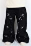 Girl's Jeans with Rhinestone Star Accessories, Ages 5-9, Black - 3