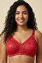 Red Gathering Bra, No Sponge, No Underwire, Seamless Lace, Comfortable Daily Bra - 7