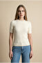Basic Short Sleeve Butter Yellow Women's Knitwear Blouse