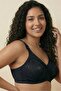 Black Gathering Bra, No Sponge, No Underwire, Seamless Lace, Comfortable Daily Bra - 2