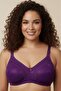 Purple Gathering Bra, No Sponge, No Underwire, Seamless Lace, Comfortable Daily Bra