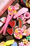 Silicone Girls' Hair Clips Set of 14 Glittery Colorful Patterned Snap Clips, Plush and Figured Hair Clips Flower - 8