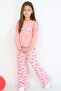 Girl's Tracksuit Set Bow Printed Pants Floral Pattern 1.5-5 Years Old, Dried Rose - 2