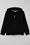 Boy's Cardigan Basic Hooded Zipper Cardigan 6-10 Years, Black - 4