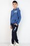 Boy's Tracksuit Set Hooded Summer Printed Pockets 8-14 Years, Indigo - 2