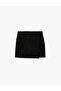 High Waist Pocket Detailed Viscose Blend Mini Skirt with Shorts - 3