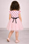 Heart Patterned Tulle Girl's Pink Summer Dress - 5