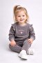 Baby Girl/Child Pink Strawberry Embroidered 2-Piece Snap-Shoulder Stretchy Denim Fabric Transitional 2-Piece Set Bottom+ - 4