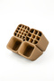 Modular Pen Holder Organizer with Grid Compartments (Pastel Brown Color) - 3