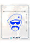 Crescent Moustache Soldier Car Sticker 13x10 Cm Blue - 2