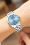 Steel Cord Steel Case Women Wrist Watch Silver-Blue Sdfer188 - 3