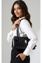 Women's Black Shoulder Bag Stylish Daily Use, Faux Leather Quality Workmanship Stylish Design - 3
