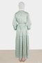 Flower Patterned Robali Satin Dress 42731 - 3