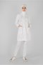 Stone Lace Satin Combined Knitted Tunic 41486