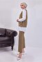 Women's Brown (Camel) Striped Triple Yel Vest Set Kim t 5443 - 3
