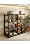 Multi-Function Multi-Layer Kitchen Storage Rack with Metal Frame and Microwave Holder - 5